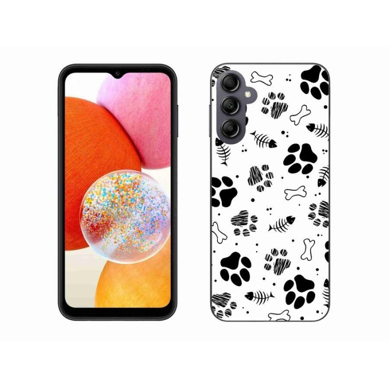 Gelový kryt mmCase na mobil Samsung Galaxy A14 4G/5G - psí tlapky 1