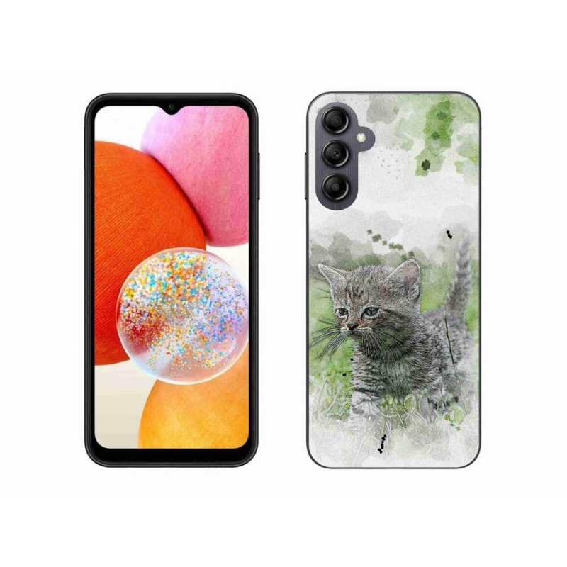 Gelový kryt mmCase na mobil Samsung Galaxy A14 4G/5G - roztomilé kotě 1