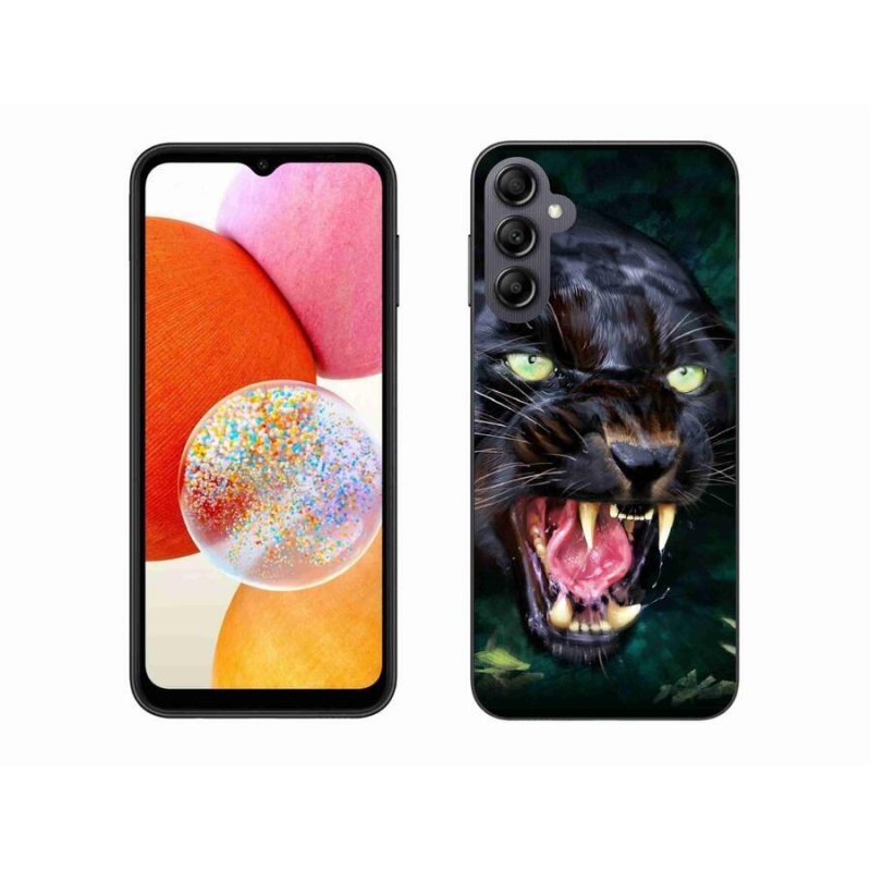 Gelový kryt mmCase na mobil Samsung Galaxy A14 4G/5G - rozzuřený černý panter