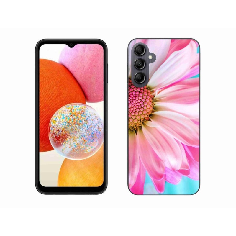 Gelový kryt mmCase na mobil Samsung Galaxy A14 4G/5G - růžová květina