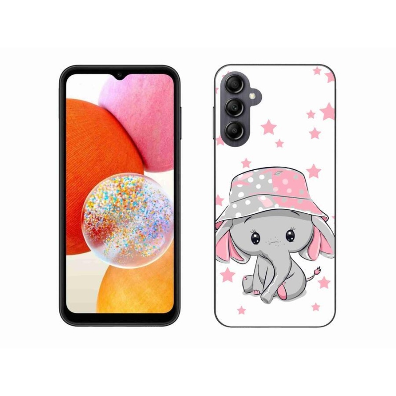 Gelový kryt mmCase na mobil Samsung Galaxy A14 4G/5G - růžový slon