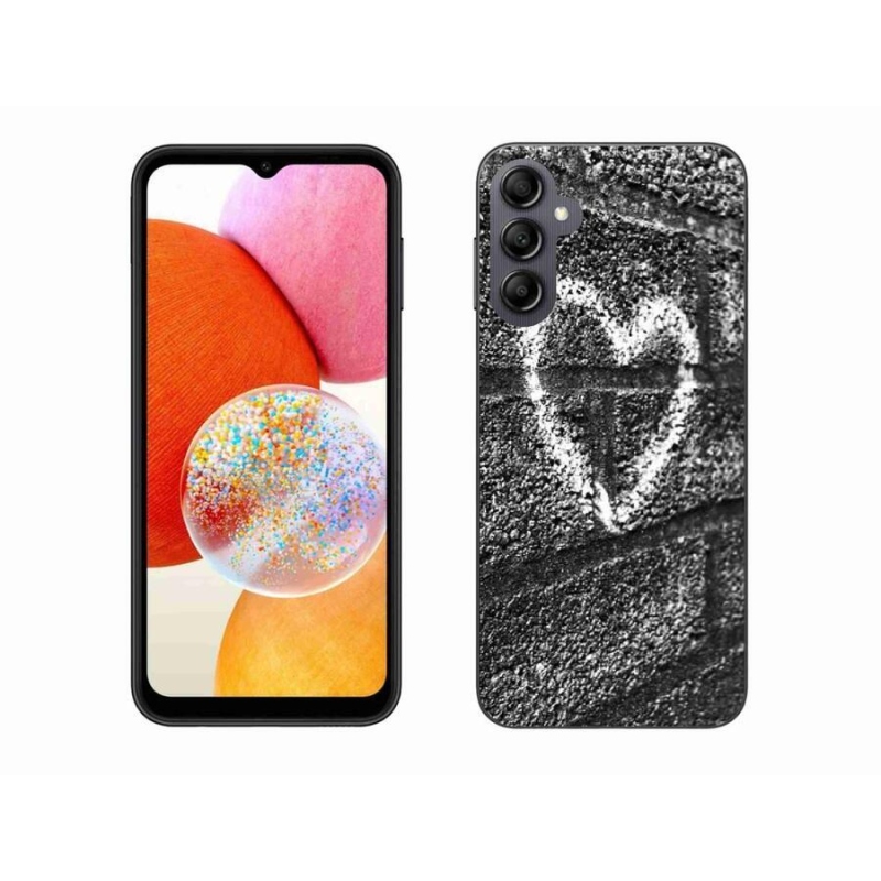 Gelový kryt mmCase na mobil Samsung Galaxy A14 4G/5G - srdce na zdi