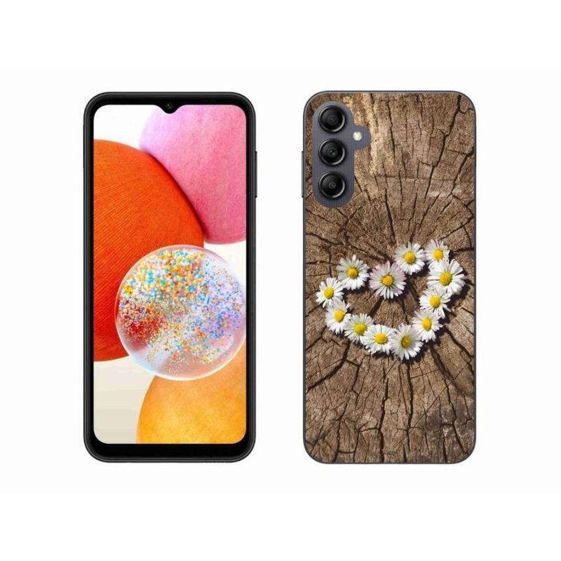 Gelový kryt mmCase na mobil Samsung Galaxy A14 4G/5G - srdce z kopretin