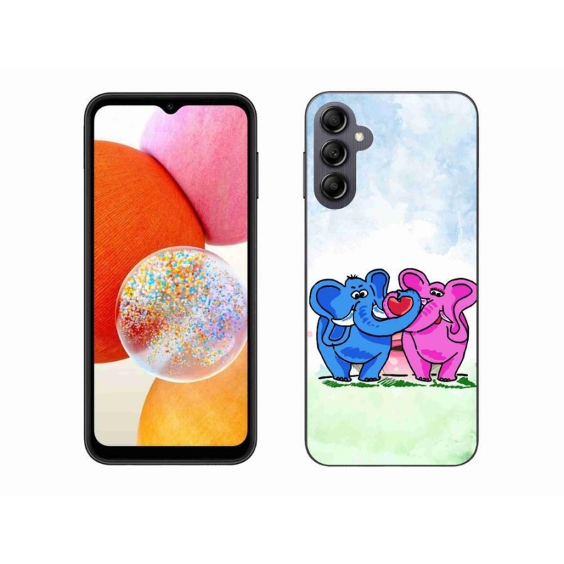 Gelový kryt mmCase na mobil Samsung Galaxy A14 4G/5G - zamilovaní sloni