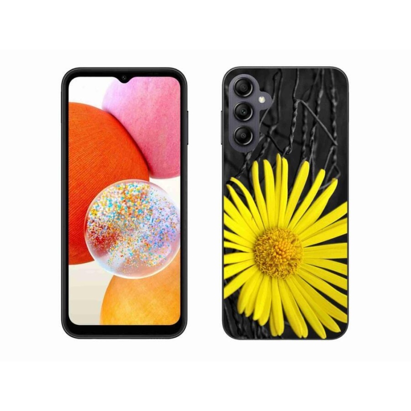 Gelový kryt mmCase na mobil Samsung Galaxy A14 4G/5G - žlutá květina