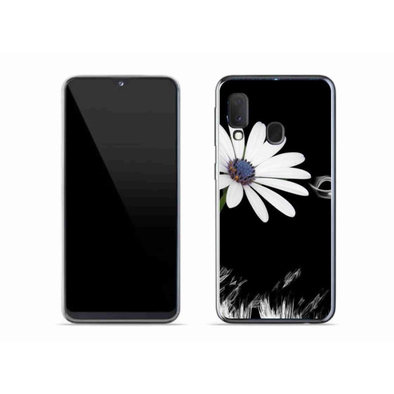 Gelový kryt mmCase na mobil Samsung Galaxy A20e - bílá květina