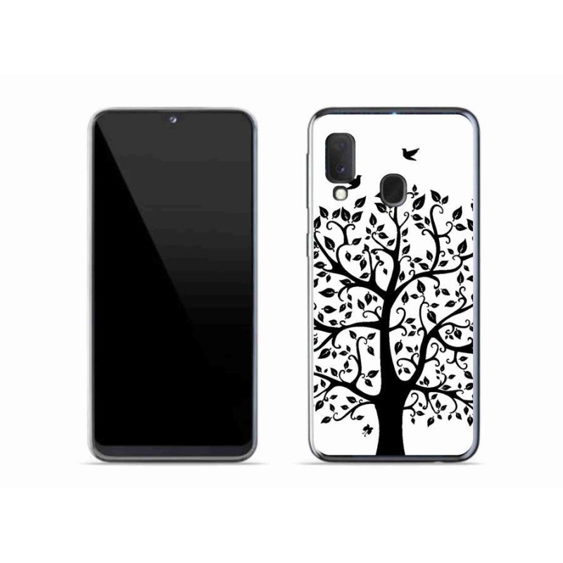 Gelový kryt mmCase na mobil Samsung Galaxy A20e - černobílý strom