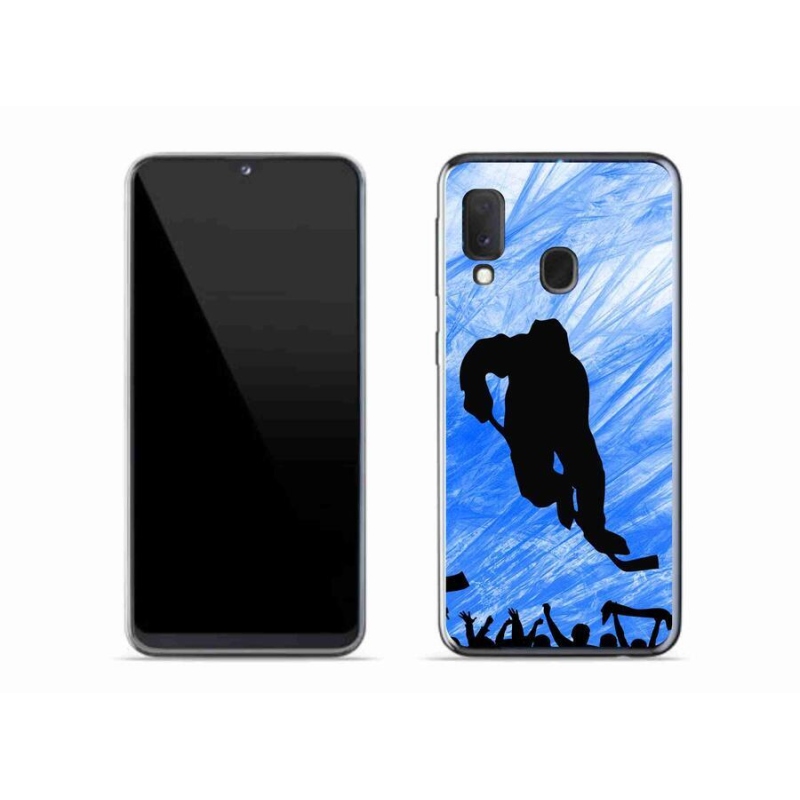 Gelový kryt mmCase na mobil Samsung Galaxy A20e - hokejový hráč