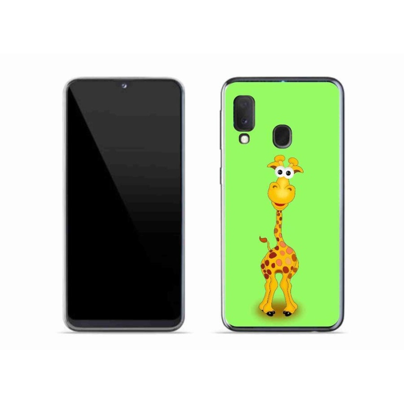 Gelový kryt mmCase na mobil Samsung Galaxy A20e - kreslená žirafa