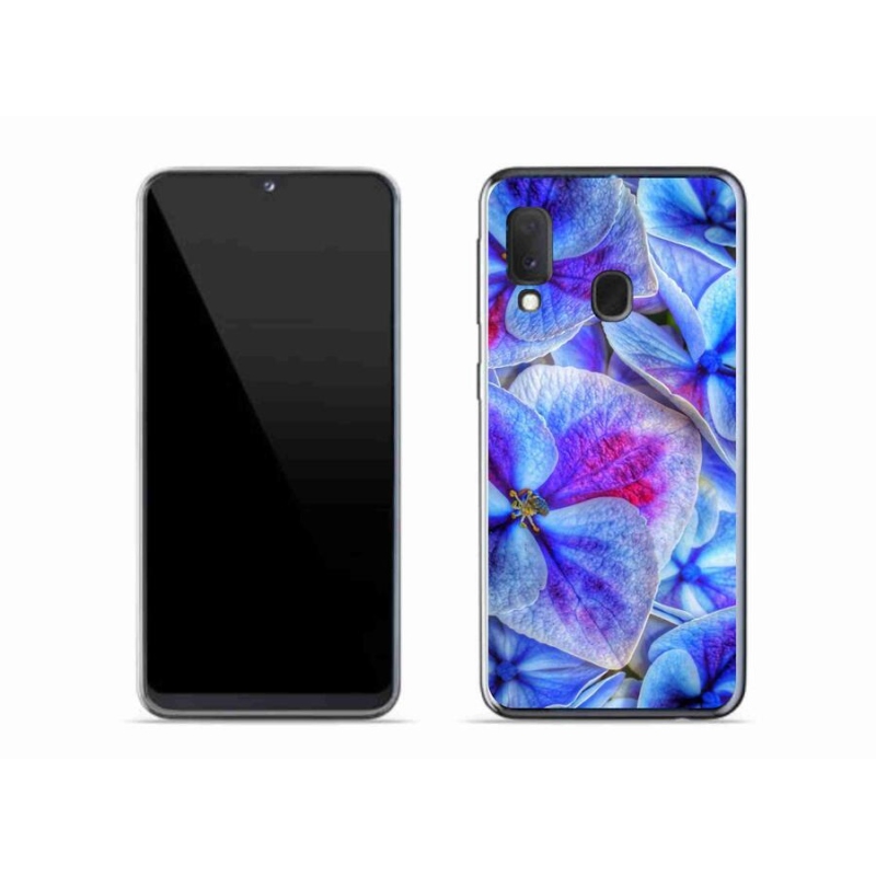 Gelový kryt mmCase na mobil Samsung Galaxy A20e - modré květy 1