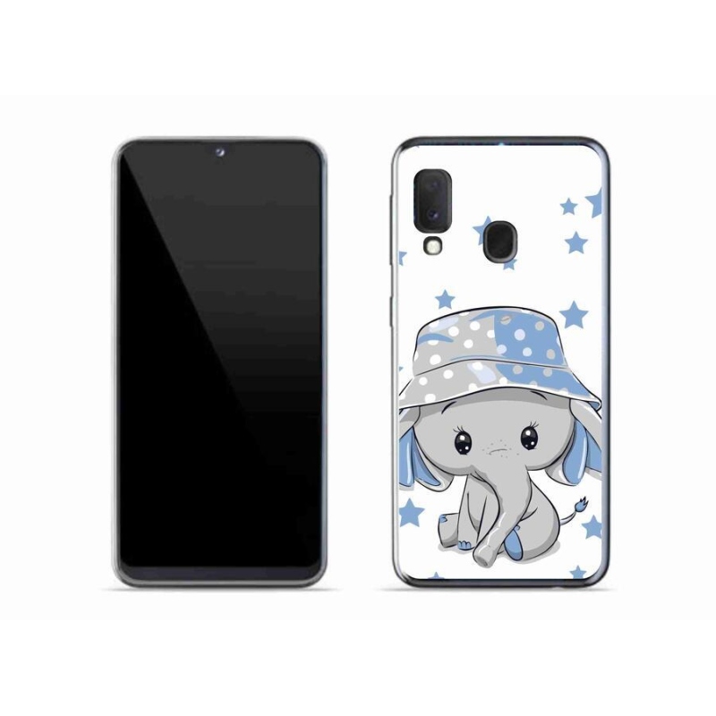 Gelový kryt mmCase na mobil Samsung Galaxy A20e - modrý slon
