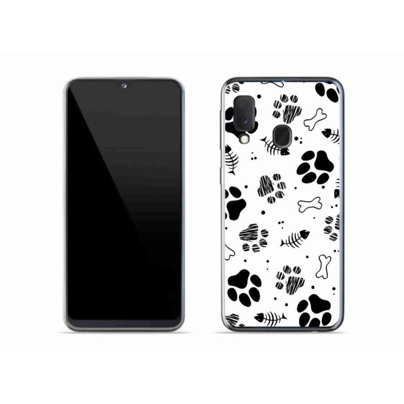 Gelový kryt mmCase na mobil Samsung Galaxy A20e - psí tlapky 1