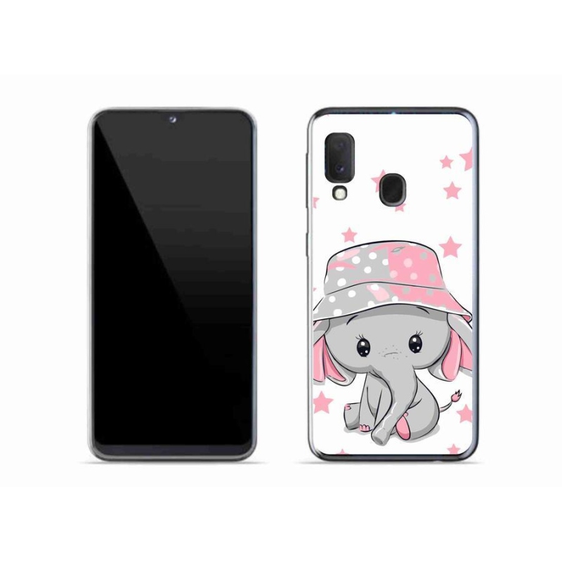 Gelový kryt mmCase na mobil Samsung Galaxy A20e - růžový slon