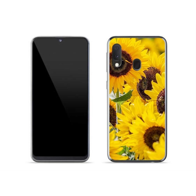Gelový kryt mmCase na mobil Samsung Galaxy A20e - slunečnice