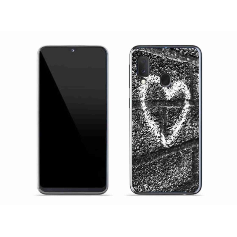 Gelový kryt mmCase na mobil Samsung Galaxy A20e - srdce na zdi