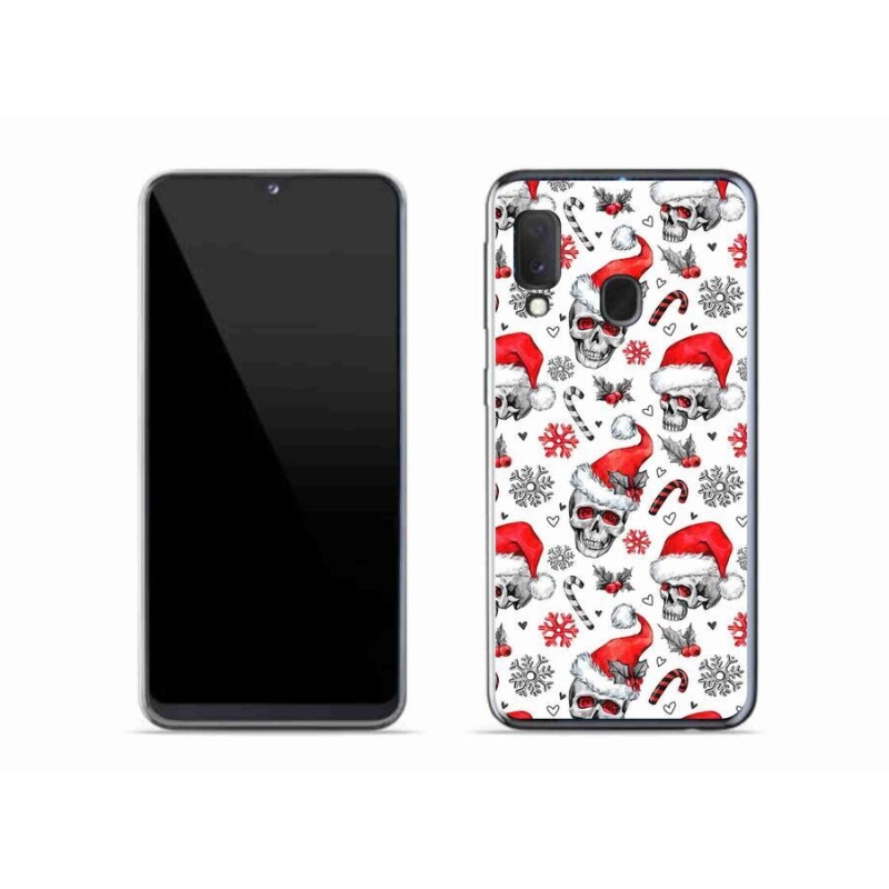 Gelový kryt mmCase na mobil Samsung Galaxy A20e - vánoční lebky