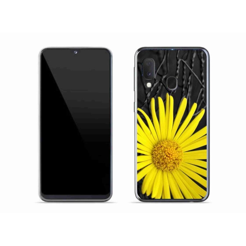 Gelový kryt mmCase na mobil Samsung Galaxy A20e - žlutá květina