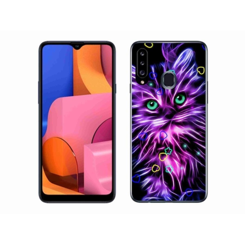 Gelový kryt mmCase na mobil Samsung Galaxy A20s - abstraktní kočka