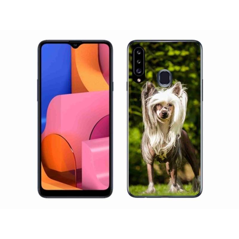 Gelový kryt mmCase na mobil Samsung Galaxy A20s - čínský chocholatý pes