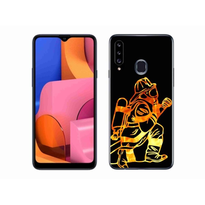 Gelový kryt mmCase na mobil Samsung Galaxy A20s - hasič 1