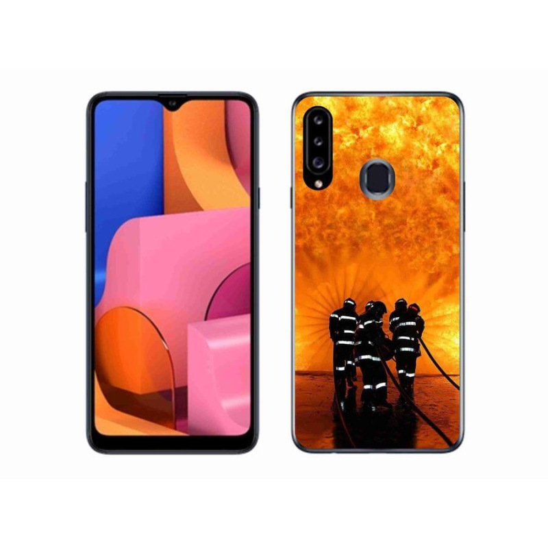 Gelový kryt mmCase na mobil Samsung Galaxy A20s - požár