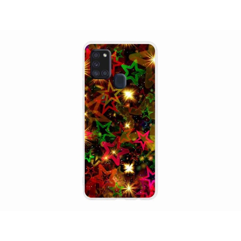 Gelový kryt mmCase na mobil Samsung Galaxy A21s - barevné hvězdičky