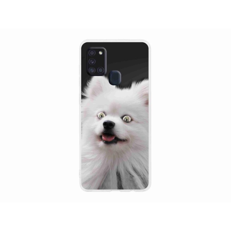 Gelový kryt mmCase na mobil Samsung Galaxy A21s - bílý špic