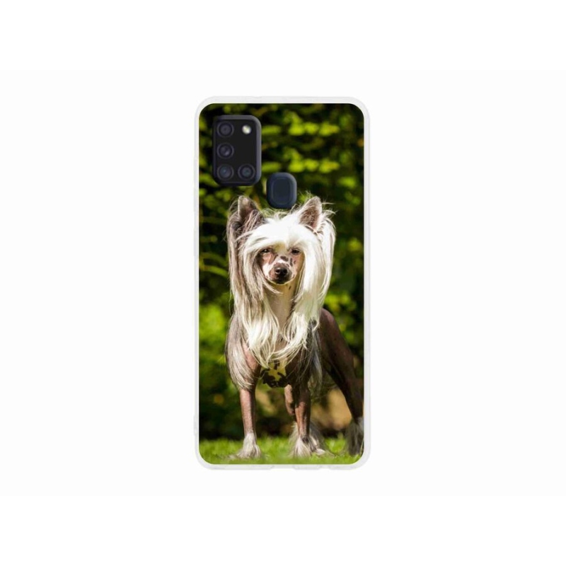 Gelový kryt mmCase na mobil Samsung Galaxy A21s - čínský chocholatý pes