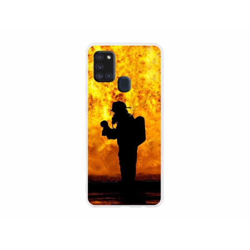 Gelový kryt mmCase na mobil Samsung Galaxy A21s - hasič