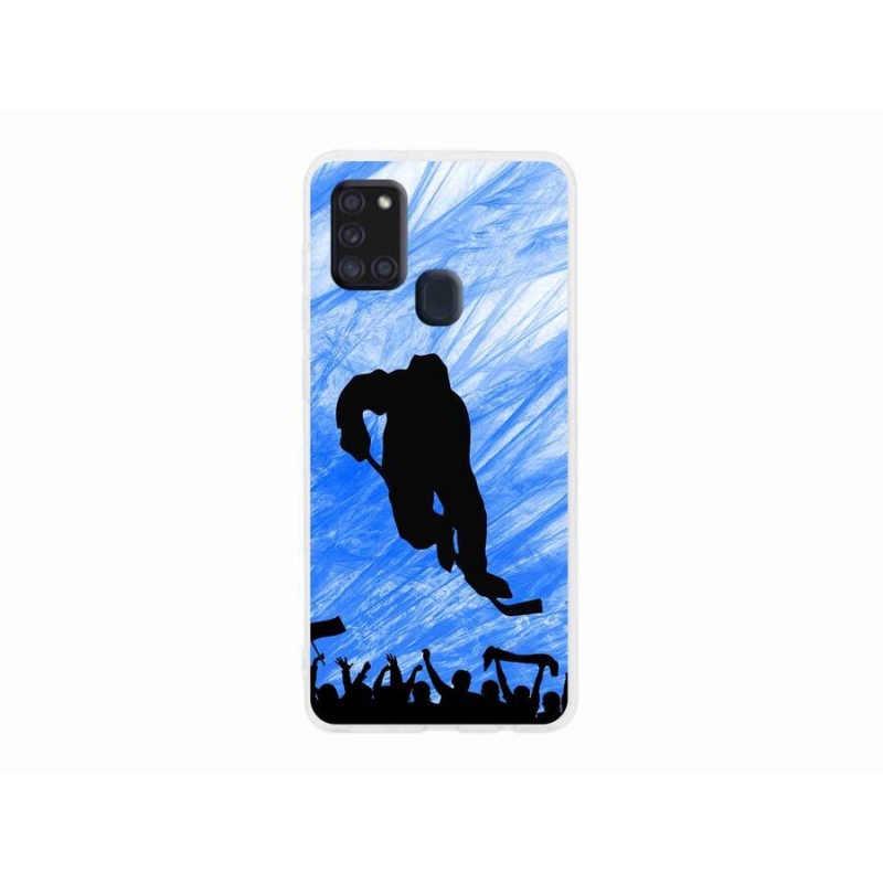 Gelový kryt mmCase na mobil Samsung Galaxy A21s - hokejový hráč