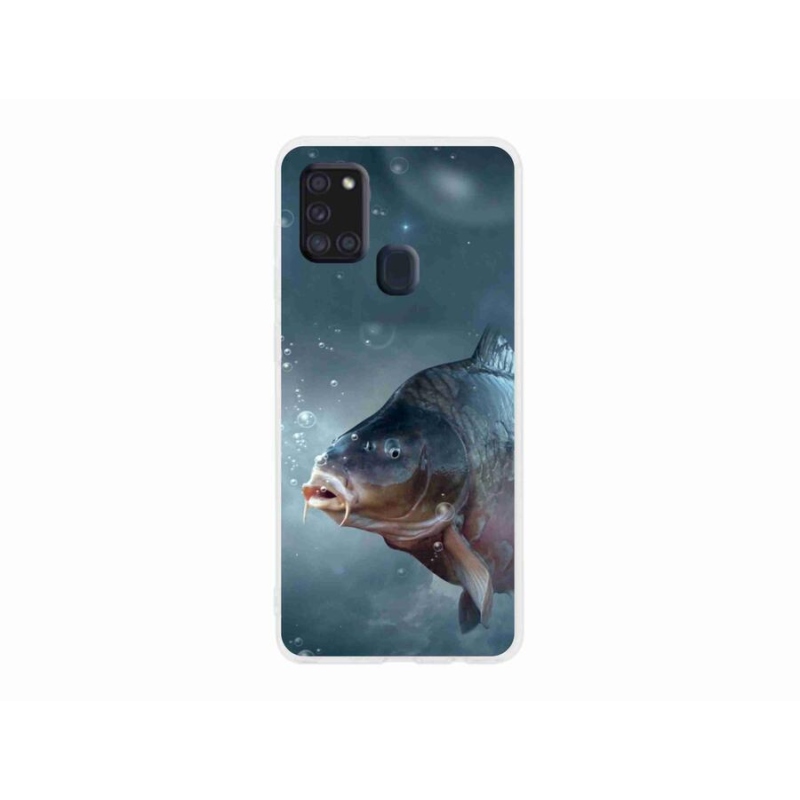 Gelový kryt mmCase na mobil Samsung Galaxy A21s - kapr a bublinky