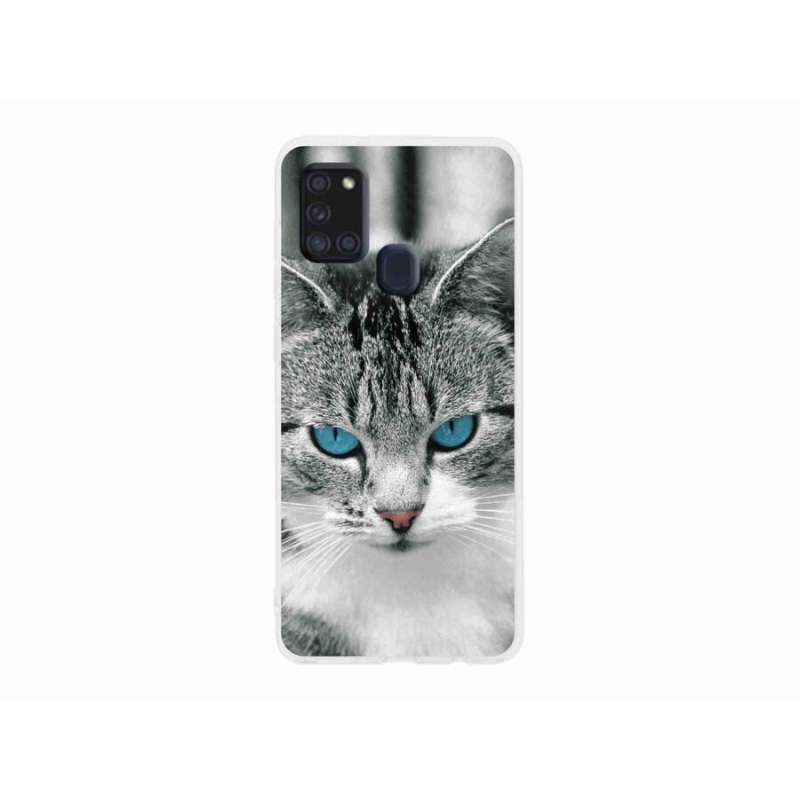 Gelový kryt mmCase na mobil Samsung Galaxy A21s - kočičí pohled 1