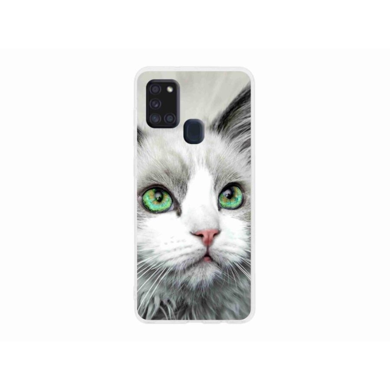 Gelový kryt mmCase na mobil Samsung Galaxy A21s - kočičí pohled