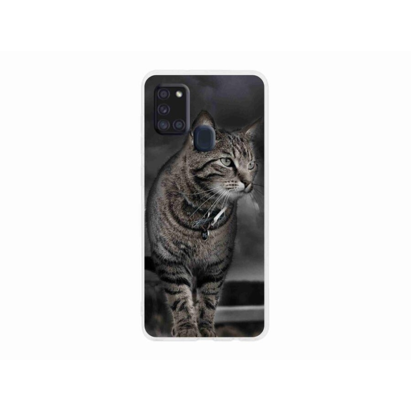 Gelový kryt mmCase na mobil Samsung Galaxy A21s - kočka