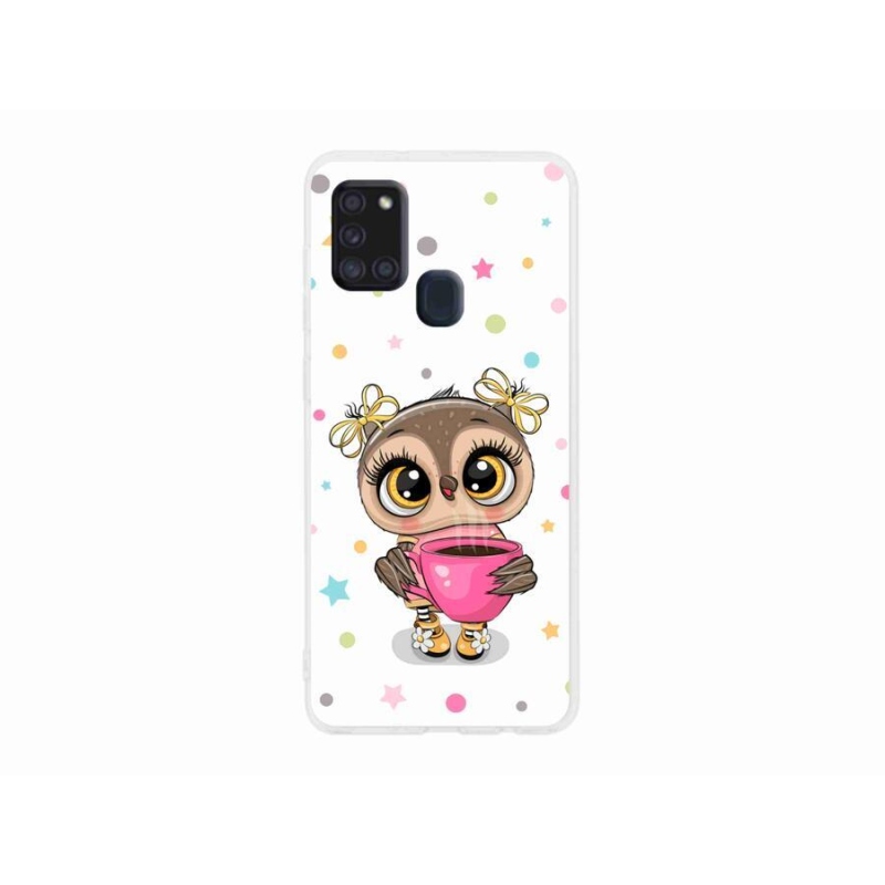 Gelový kryt mmCase na mobil Samsung Galaxy A21s - kreslená sovička