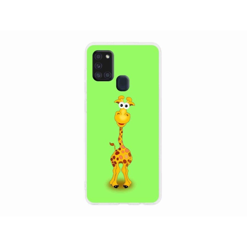 Gelový kryt mmCase na mobil Samsung Galaxy A21s - kreslená žirafa