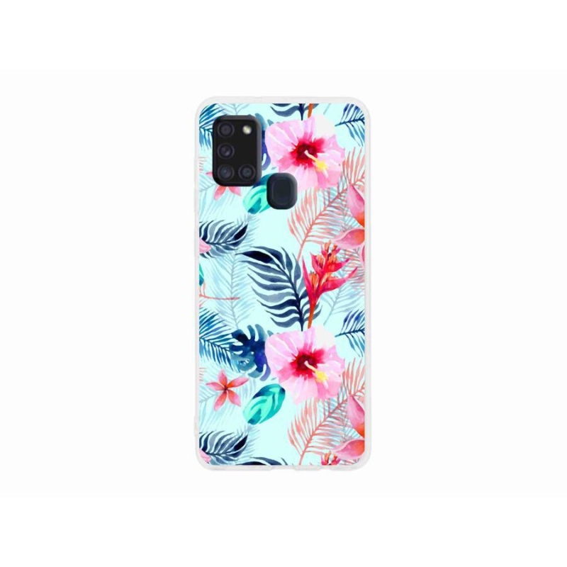 Gelový kryt mmCase na mobil Samsung Galaxy A21s - květiny