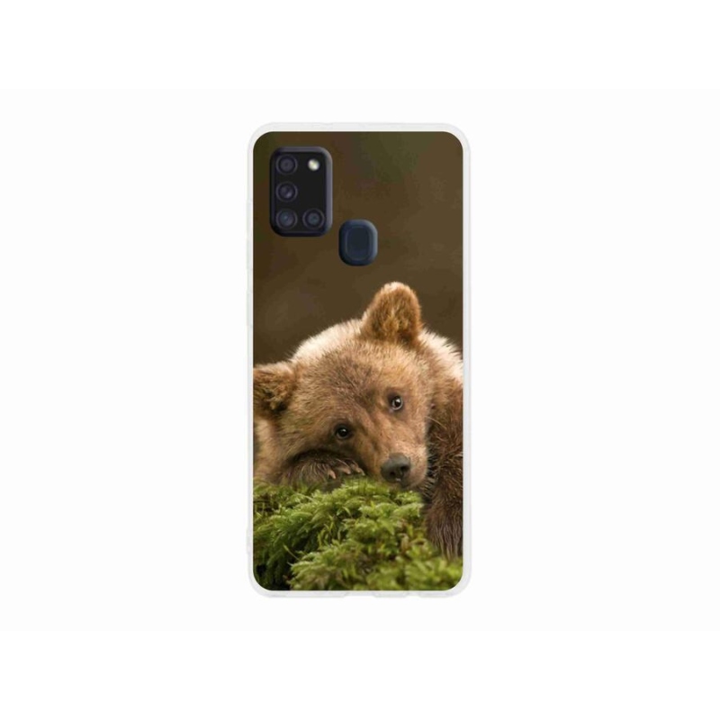 Gelový kryt mmCase na mobil Samsung Galaxy A21s - medvěd