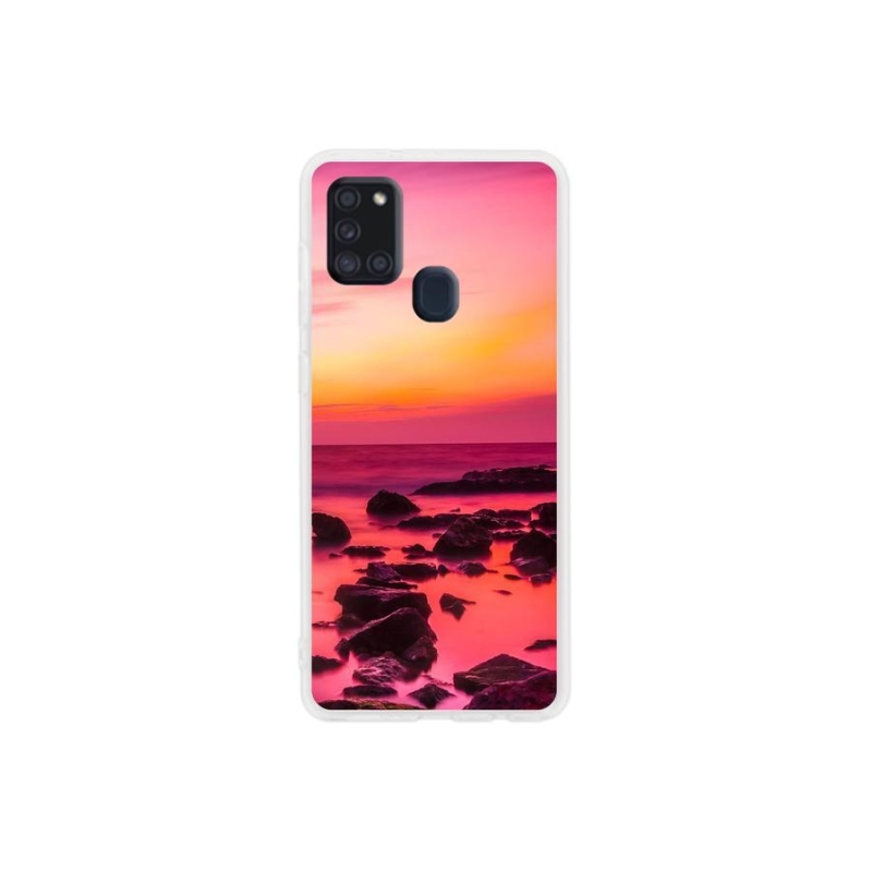 Gelový kryt mmCase na mobil Samsung Galaxy A21s - moře a záře