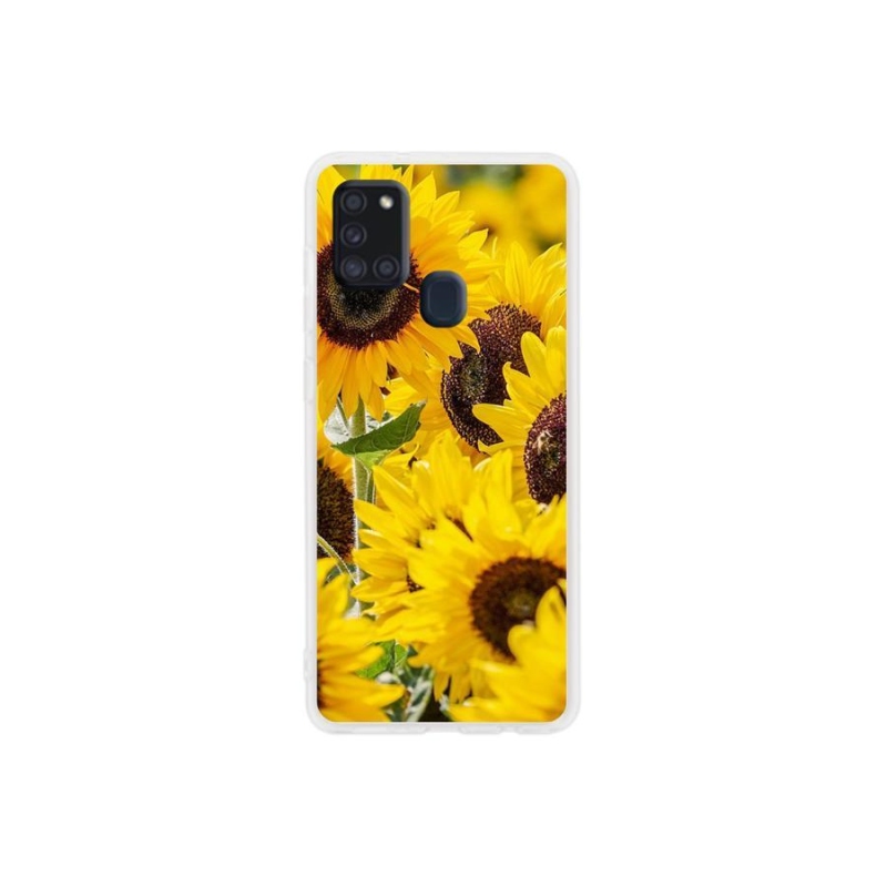 Gelový kryt mmCase na mobil Samsung Galaxy A21s - slunečnice