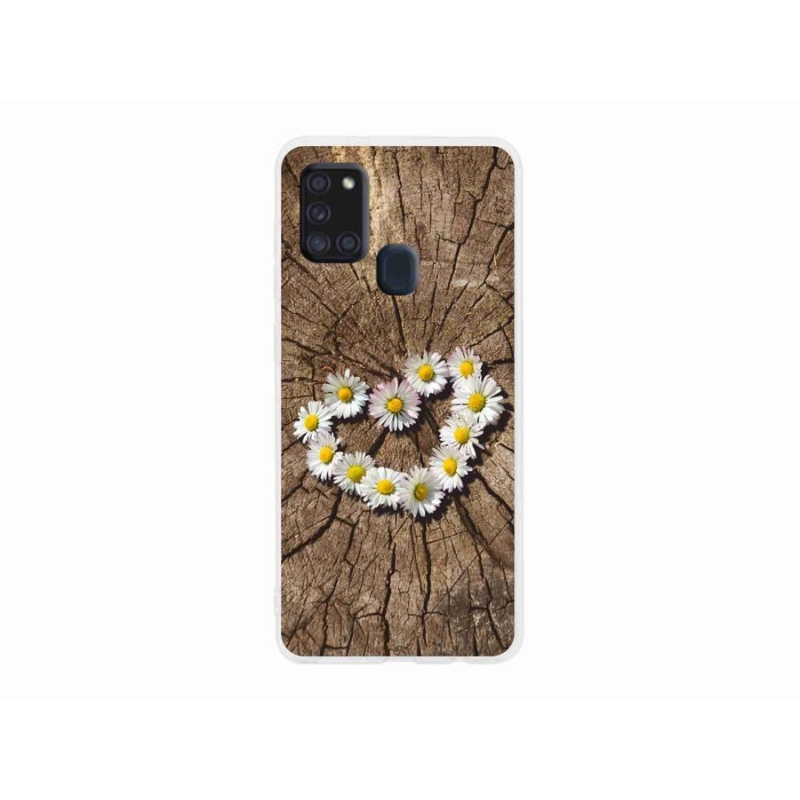 Gelový kryt mmCase na mobil Samsung Galaxy A21s - srdce z kopretin