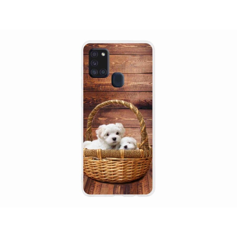 Gelový kryt mmCase na mobil Samsung Galaxy A21s - štěňátka