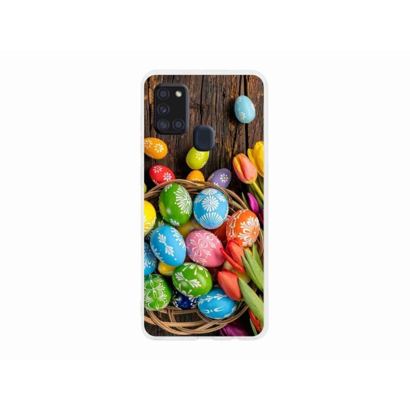 Gelový kryt mmCase na mobil Samsung Galaxy A21s - velikonoční vajíčka