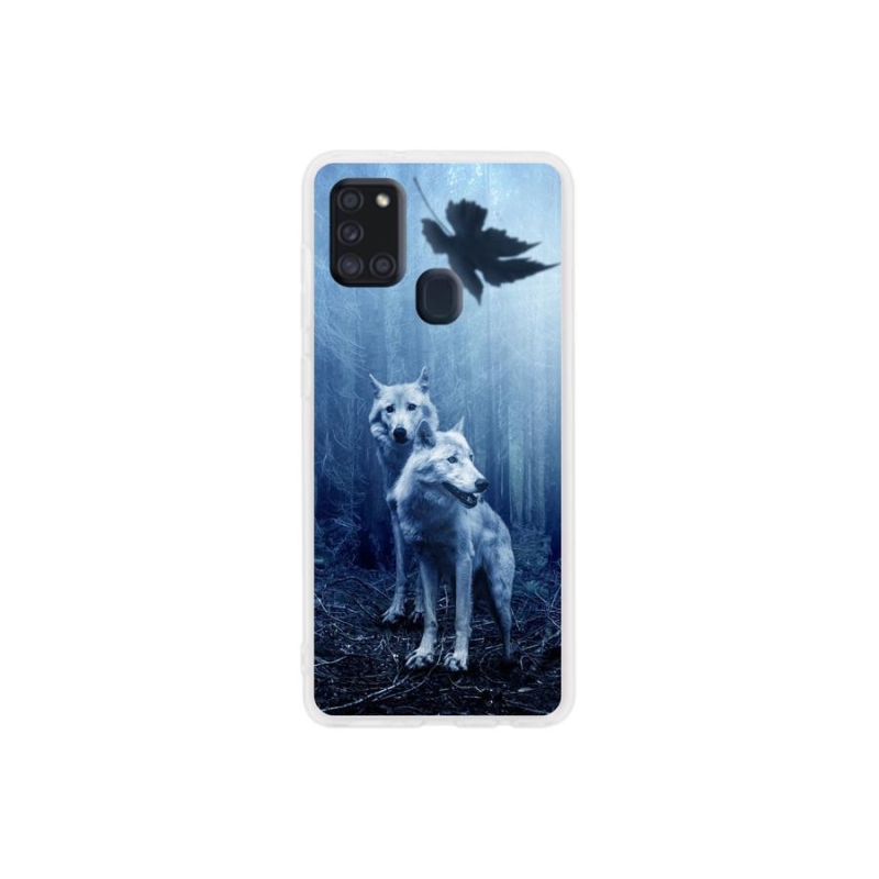 Gelový kryt mmCase na mobil Samsung Galaxy A21s - vlci v lese