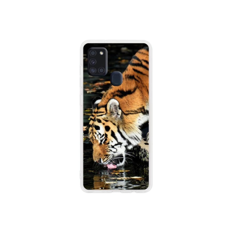 Gelový kryt mmCase na mobil Samsung Galaxy A21s - žíznivý tygr