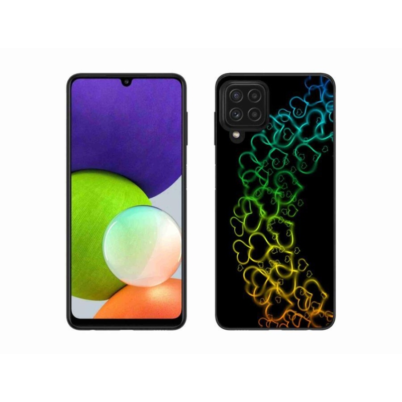 Gelový kryt mmCase na mobil Samsung Galaxy A22 4G - barevná srdíčka