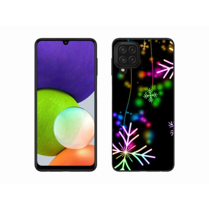 Gelový kryt mmCase na mobil Samsung Galaxy A22 4G - barevné vločky