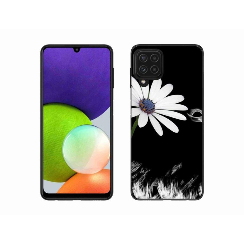 Gelový kryt mmCase na mobil Samsung Galaxy A22 4G - bílá květina
