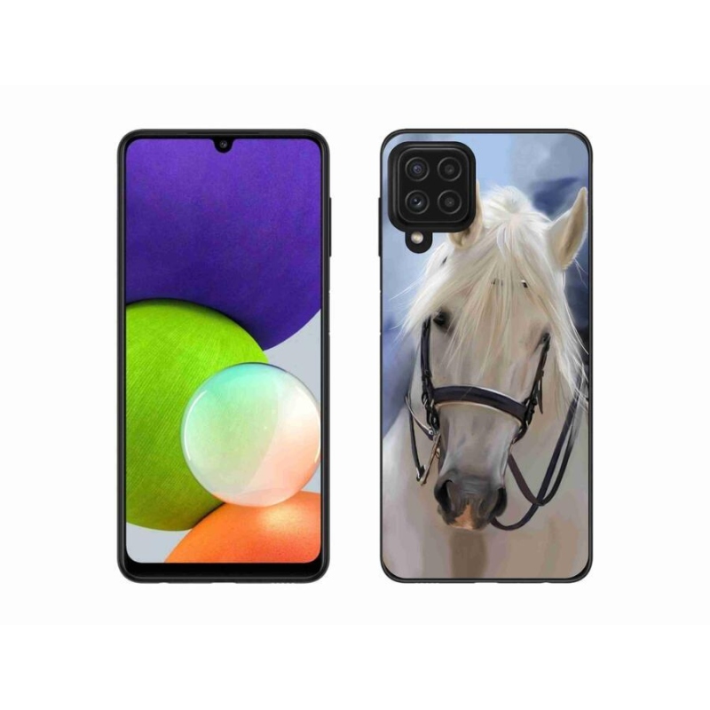 Gelový kryt mmCase na mobil Samsung Galaxy A22 4G - bílý kůň