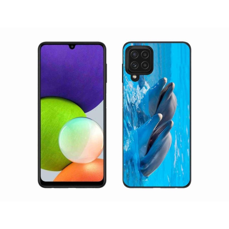 Gelový kryt mmCase na mobil Samsung Galaxy A22 4G - delfíni
